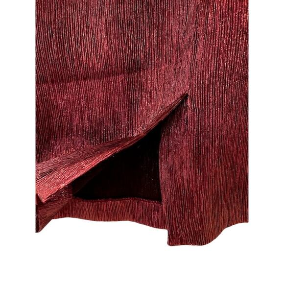 NWT M MISSONI Rust Maroon Metallic Lame Pencil Straight Zip Party IT 40 US 4 - Picture 10 of 11